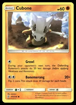 Cubone 105/236 Common Unified Minds Pokemon NM - Image 1