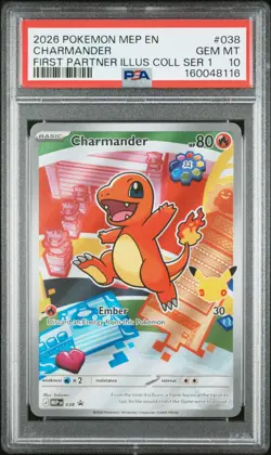 2026 POKEMON PROMO #038 CHARMANDER 1st Partner 30th Anniversary PSA 10 - Image 1