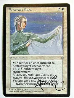 MTG MAGIC the GATHERING signed NICOLA LEONARD - Arenson's Aura, ARTIST AUTOGRAPH - Image 1