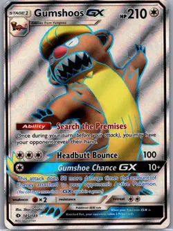 Gumshoos GX (Full Art) 145/149 Holo Ultra Rare SM Base Set Pokemon Near Mint - Image 1