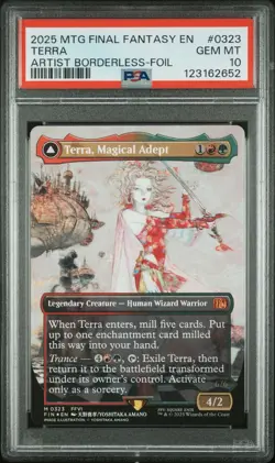 PSA 10 TERRA ARTIST BORDERLESS FOIL 2025 MAGIC THE GATHERING FINAL FANTASY #0323 - Image 1