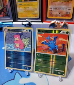 Pokemon 2010 Slowbro #52 + Heracross #43 Reverse Holos NM HGSS 💛🩶 Vintage - Image 2