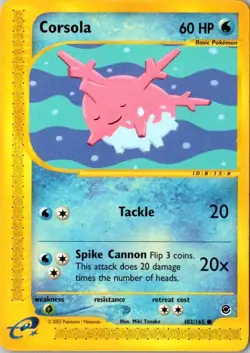 CORSOLA 102/165 COMMON EXPEDITION BASE SET POKEMON LP - Image 1