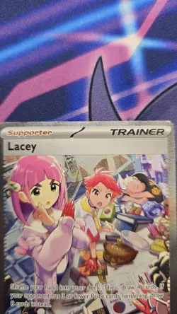 Pokemon Stellar Crown Lacey Trainer Card 172/142 Sir Rare, Mint Potential 10 - Image 3