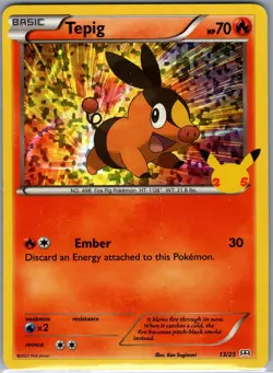 Tepig - 13/25 Holo McDonald's 25th Anniversary Promos - Pokemon Card - NM - Image 1