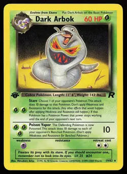 Dark Arbok 19/82 1st Edition Rare Team Rocket Pokemon Card - Image 1