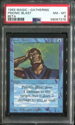 PSA 8 1993 MTG Magic The Gathering Beta #75 Psionic Blast Pop24 - Image 1