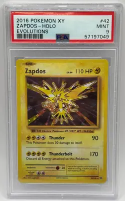 Zapdos Holo 42/108 Evolutions Pokemon PSA 9 - Image 1
