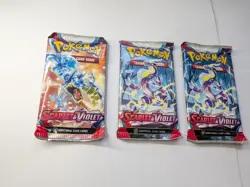 3x NEW Nintendo Pokemon TCG Scarlet & Violet Booster Packs Lot 3 Sealed English - Image 1