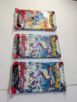 3x NEW Nintendo Pokemon TCG Scarlet & Violet Booster Packs Lot 3 Sealed English - Image 3