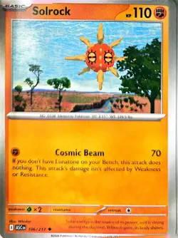 Solrock (Energy Pattern) 106/217 Holo Ascended Heroes Pokemon Reverse Holo NM - Image 1
