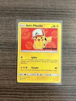 Pokemon TCG - Ash's Pikachu SM109 Black Star Promo I Choose You Pokemon 2017 - Image 1