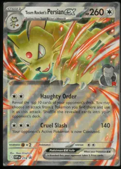 Team Rocket's Persian ex 218 Holo Promo Scarlet & Violet Promo Pokemon Near Mint - Image 1