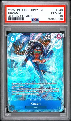 2025 ONE PIECE OP12-LEGACY OF THE MASTER ALTERNATE ART #043 KUZAN PSA 10 - Image 1