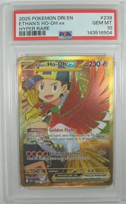 Pokemon 2025 Destined Rivals ETHAN'S HO-OH ex #239 PSA 10 GEM MINT Hyper Rare - Image 1