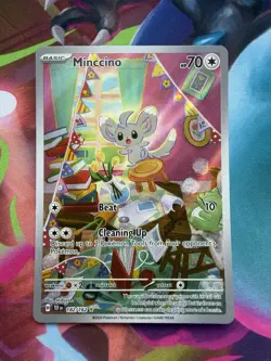Minccino Temporal Forces Pokemon TCG Card Illustration 182/162 Rare NM Condition - Image 1