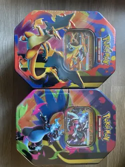 Pokemon TCG Mega Charizard X & Y Mega Evolution Tin Set - 2 Tins -New & Sealed - Image 1