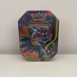 Pokemon TCG Mega Charizard X EX Tin Sealed 4 Booster Packs New - Image 1