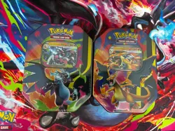 Pokemon TCG MEGA CHARIZARD EX TIN PAIR CHARIZARD X & Y BRAND NEW AND SEALED 2026 - Image 1