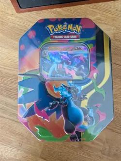 SEALED Mega Charizard X ex Tin Pokemon TCG Mega Evolution Phantasmal Flames - Image 1