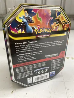 Pokemon Mega Charizard ex Factory Sealed Tin Box - Charizard X - 4 Booster Packs - Image 3