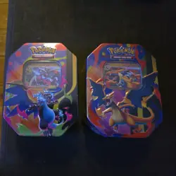 Pokemon - Mega Charizard ex Tin X and Y Phantasmal Flames - New & Sealed x2 - Image 1