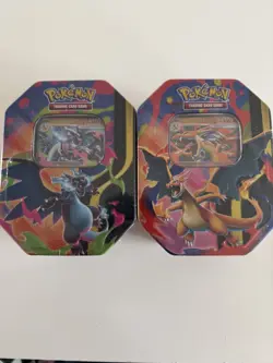 Pokemon TCG Mega Charizard X & Y Mega Evolution Tin Set - 2 Tins -New & Sealed - Image 1