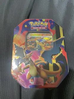 Pokemon TCG Mega Charizard EX X Tin FACTORY SEALED 4 Booster Packs inside - Image 2
