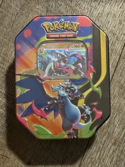 Pokemon TCG Mega Charizard (X) Tin - Mega Evolution Phantasmal Flames Sealed - Image 1
