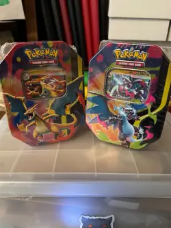 Pokemon TCG: Mega Charizard ex Tin x 2 (One of each X + Y) - Sealed - Image 1
