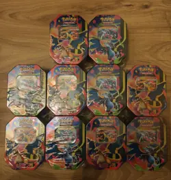 Pokemon TCG: Mega Charizard X & Y ex Tin Bundle | 10 Tins Brand New and Sealed - Image 1