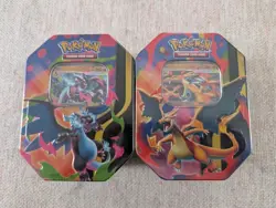Pokemon TCG: Mega Charizard ex Tin x 2 (One of each X + Y) - Sealed - Image 1