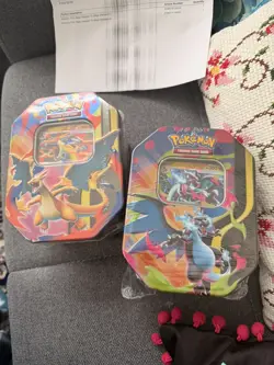 Pokemon TCG: Mega Charizard ex Tin Set - X and Y Pair Set | New & Sealed - Image 1