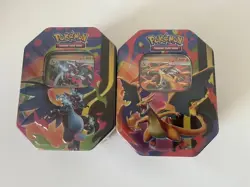 Pokemon TCG Mega Charizard ex Tin Set of 2 Sealed X & Y - Image 1