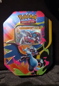 Pokemon TCG Mega Charizard x EX Metal Tin Box Sealed - Image 1