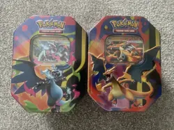 Pokemon TCG Mega Charizard Ex Tin Set of 2 Sealed X & Y - Image 1