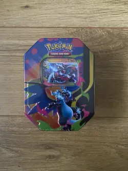 Pokemon TCG Mega Charizard x EX Metal Tin Box Sealed - Image 1