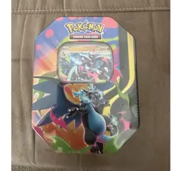 Pokemon Mega Charizard X EX Sealed Tin Box Promo English Trading Card Game - Image 1