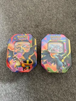 Pokemon TCG: Mega Charizard X & Mega Charizard Y Tin Set of 2 BRAND NEW SEALED - Image 1