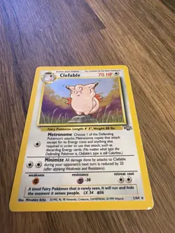 Clefable Holo 1/64 Jungle Set Pokemon Card WOTC 1999 Vintage MP - Image 2