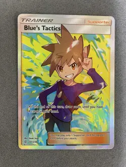 Blue's Tactics Full Art231/236 SM Unified Minds Holo Pokemon TCG Card - Image 1