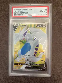 Lugia V 185/195 FA SWSH Silver Tempest 2022 Pokemon PSA 10 GEM MINT - Image 1