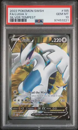 2022 Pokemon Sword & Shield Silver Tempest Lugia V #185 PSA 10 - Image 1