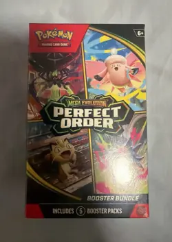 Pokemon TCG Mega Evolution Perfect Order Booster Bundle 6 Packs Age 6+ - Image 1