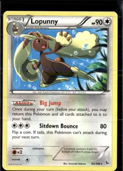 Pokemon Lopunny 85/106 Flashfire Non Holo Rare - Image 1