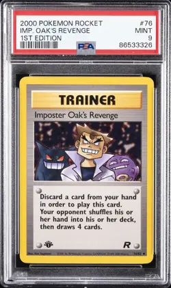 2000 POKEMON ROCKET 1ST EDITION #76 IMPOSTER OAK'S REVENGE PSA 9 - Image 1