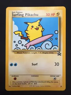 Surfing Pikachu 28/53 Wizards of the Coast Black Star Promo 2001 Pokemon - Image 1