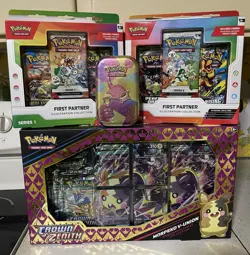 Pokemon TCG: Crown Zenith V-Union, 151 Mini Tin, First Partners Series 1 & 2 Lot - Image 1