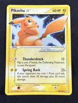 Pikachu Star 104/110 Holon Phantoms Holo - Image 1