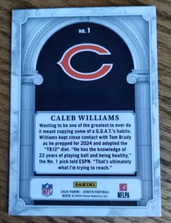 2024 Panini Zenith - Z Marquee Caleb Williams #1 (RC) Chicago Bears - Image 2